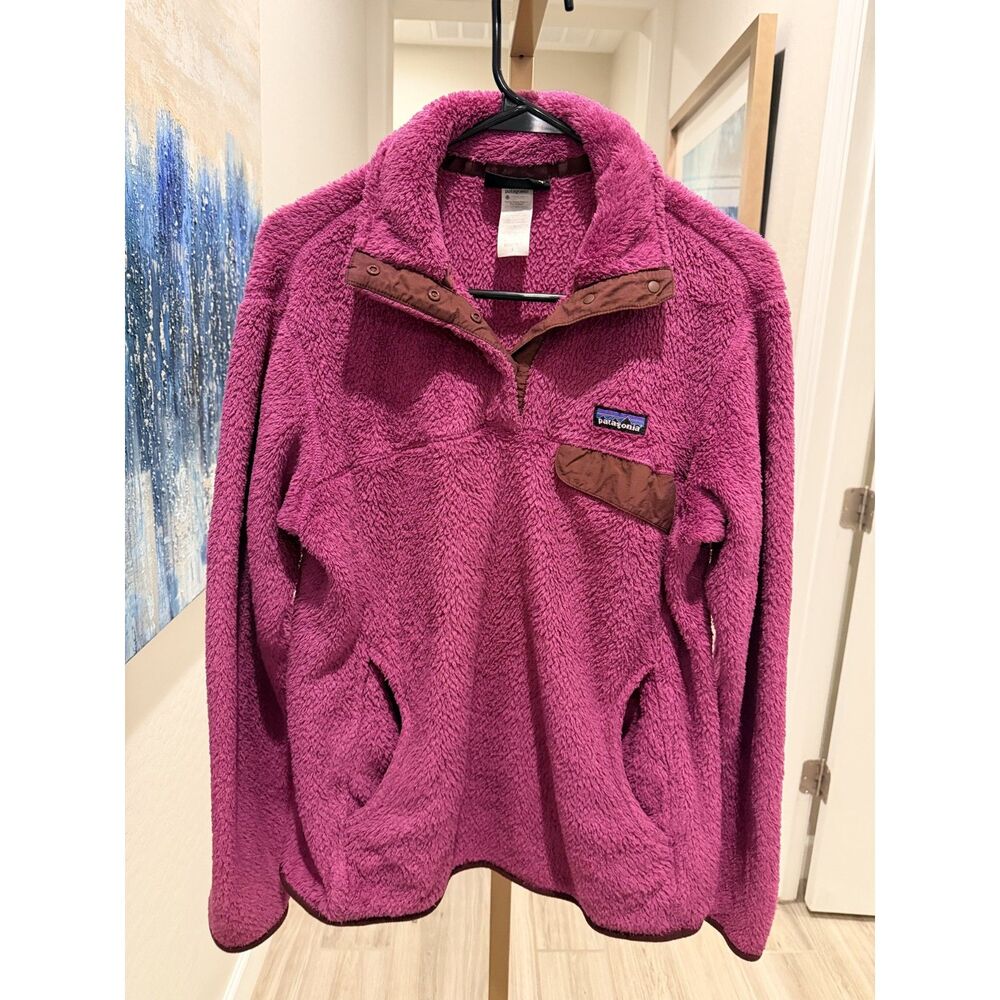 Patagonia Women's L Magenta Polartec Thermal Pro Fleece Snap Pullover